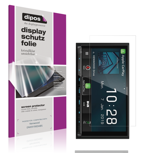 Klare Displayschutzfolie von dipos passend für Kenwood DNX9190DABS, präziser Zuschnitt und blasenfrei montiert