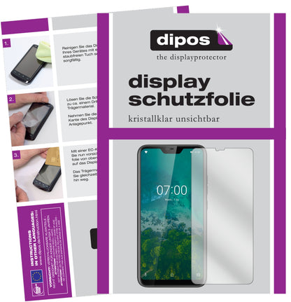 Klare Displayschutzfolie von dipos passend für Kruger Matz Smartfon LIVE 7, präziser Zuschnitt und blasenfrei montiert
