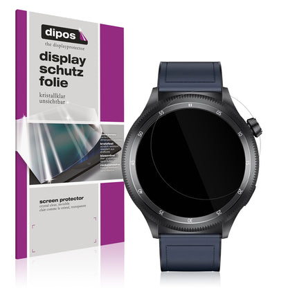 Klare Displayschutzfolie von dipos passend für Kumi Watch Gear GT3, präziser Zuschnitt und blasenfrei montiert