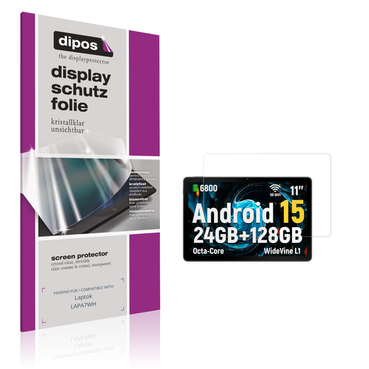 Klare Displayschutzfolie von dipos passend für Laptok LAPA7WH, präziser Zuschnitt und blasenfrei montiert