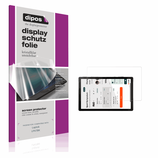Klare Displayschutzfolie von dipos passend für Laptok LPA7BK, präziser Zuschnitt und blasenfrei montiert