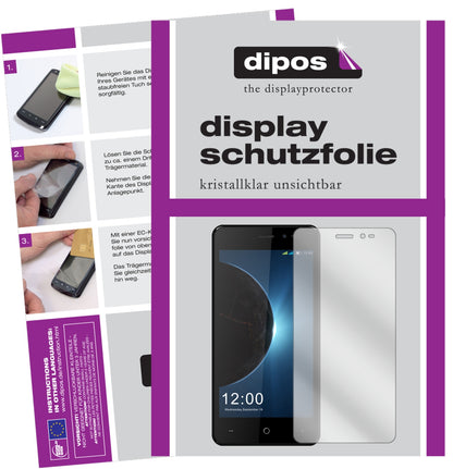 Klare Displayschutzfolie von dipos passend für Leagoo Z6, präziser Zuschnitt und blasenfrei montiert