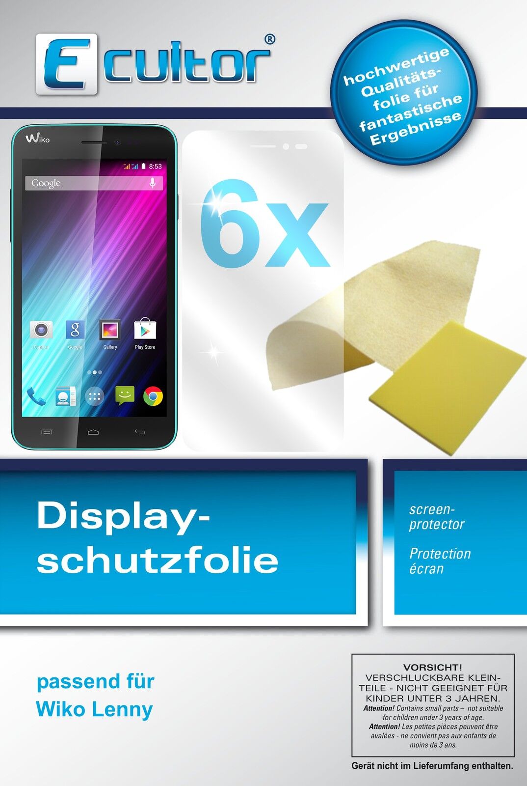 Klare Displayschutzfolie von dipos passend für Lenny Wiko, präziser Zuschnitt und blasenfrei montiert