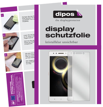 Klare Displayschutzfolie von dipos passend für Lenovo K8 Note, präziser Zuschnitt und blasenfrei montiert