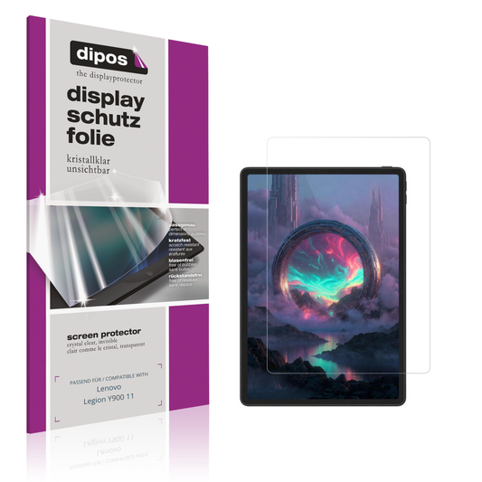 Klare Displayschutzfolie von dipos passend für Lenovo Legion Y900 11, präziser Zuschnitt und blasenfrei montiert