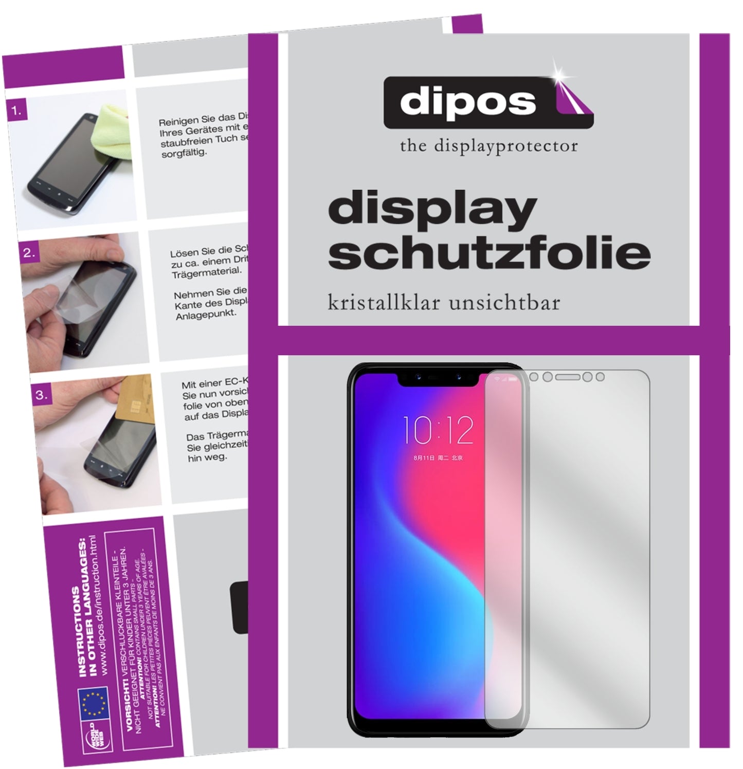 Klare Displayschutzfolie von dipos passend für Lenovo S5 Pro, präziser Zuschnitt und blasenfrei montiert