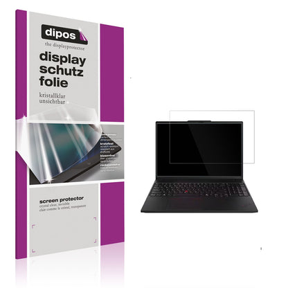 Klare Displayschutzfolie von dipos passend für Lenovo ThinkPad P16 Gen 3, präziser Zuschnitt und blasenfrei montiert