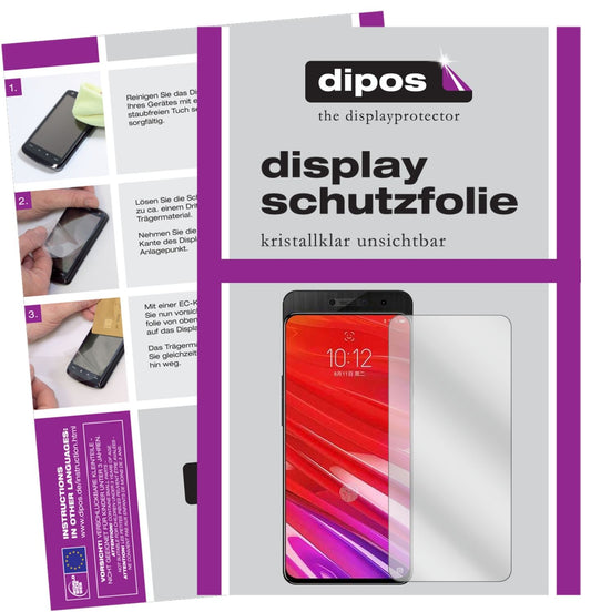 Klare Displayschutzfolie von dipos passend für Lenovo Z5 Pro GT, präziser Zuschnitt und blasenfrei montiert