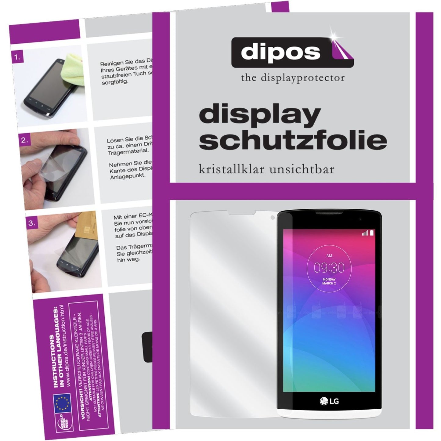 Klare Displayschutzfolie von dipos passend für Leon LG, präziser Zuschnitt und blasenfrei montiert