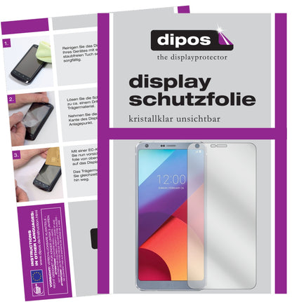 Klare Displayschutzfolie von dipos passend für LG G6, präziser Zuschnitt und blasenfrei montiert