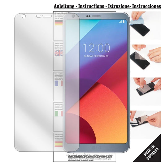 Klare Displayschutzfolie von dipos passend für LG G6, präziser Zuschnitt und blasenfrei montiert