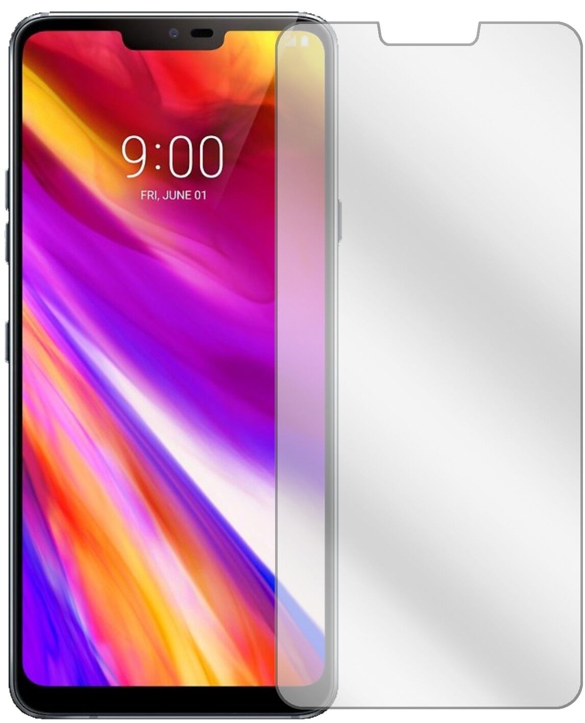 Klare Displayschutzfolie von dipos passend für LG G7 ThinQ, präziser Zuschnitt und blasenfrei montiert
