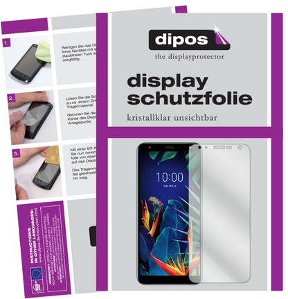 Klare Displayschutzfolie von dipos passend für LG K40, präziser Zuschnitt und blasenfrei montiert