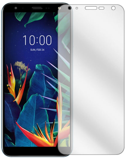 Klare Displayschutzfolie von dipos passend für LG K40, präziser Zuschnitt und blasenfrei montiert