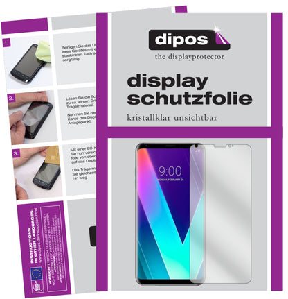 Klare Displayschutzfolie von dipos passend für LG V30S+ ThinQ, präziser Zuschnitt und blasenfrei montiert