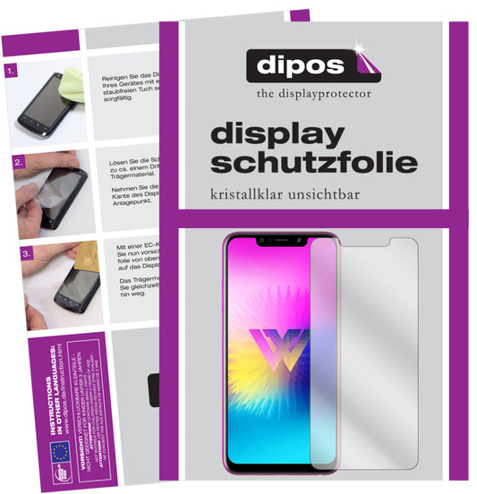 Klare Displayschutzfolie von dipos passend für LG W10, präziser Zuschnitt und blasenfrei montiert