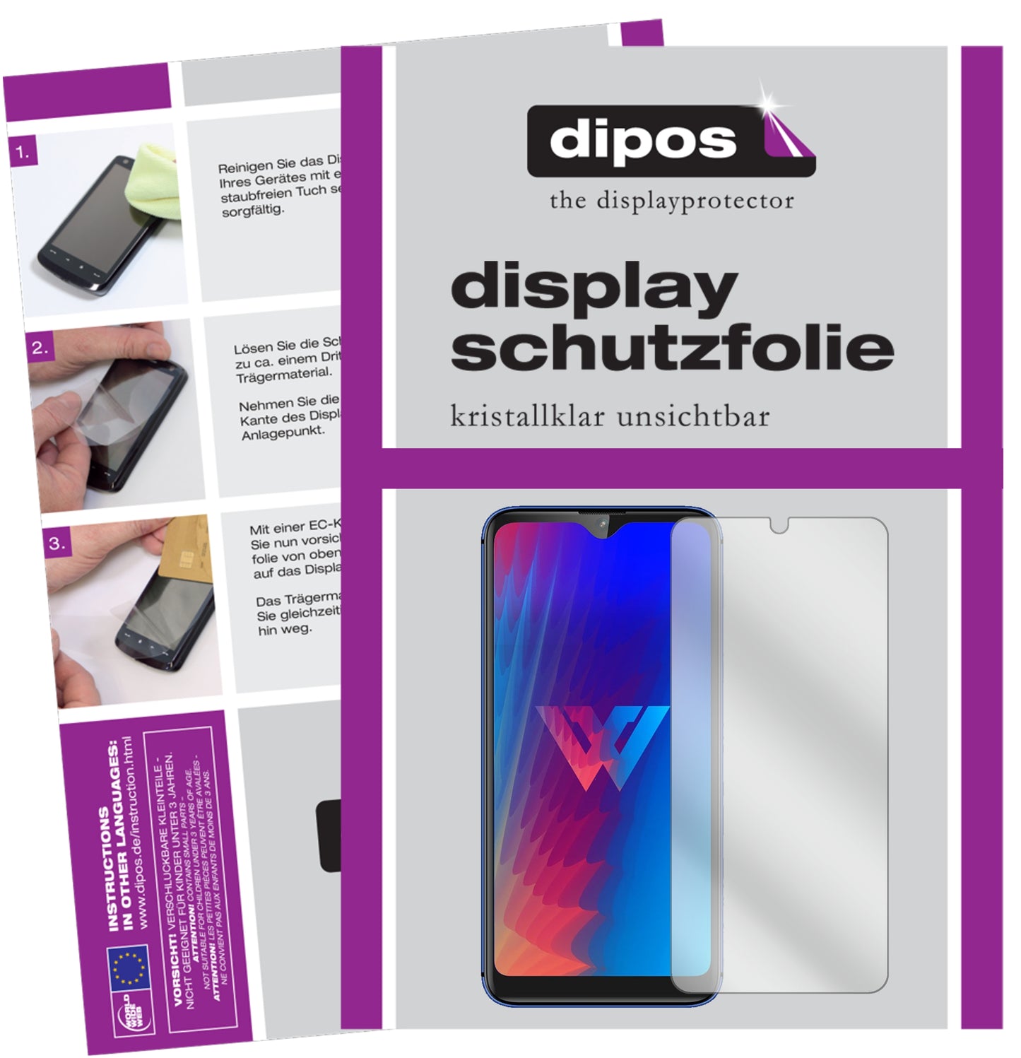 Klare Displayschutzfolie von dipos passend für LG W30 Pro, präziser Zuschnitt und blasenfrei montiert