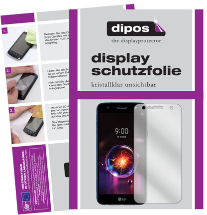 Klare Displayschutzfolie von dipos passend für LG X power 3, präziser Zuschnitt und blasenfrei montiert