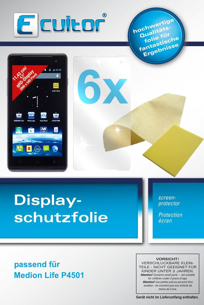 Klare Displayschutzfolie von dipos passend für Life P4501 Medion, präziser Zuschnitt und blasenfrei montiert