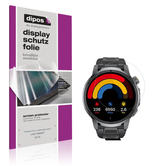 Klare Displayschutzfolie von dipos passend für LIGE SMART EF19, präziser Zuschnitt und blasenfrei montiert