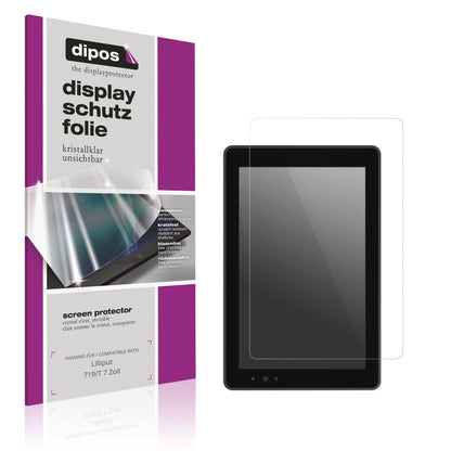 Klare Displayschutzfolie von dipos passend für Lilliput 719/T 7 Zoll, präziser Zuschnitt und blasenfrei montiert