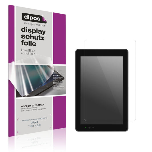 Klare Displayschutzfolie von dipos passend für Lilliput 719/T 7 Zoll, präziser Zuschnitt und blasenfrei montiert