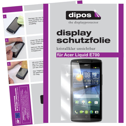 Klare Displayschutzfolie von dipos passend für Liquid E700 Acer, präziser Zuschnitt und blasenfrei montiert
