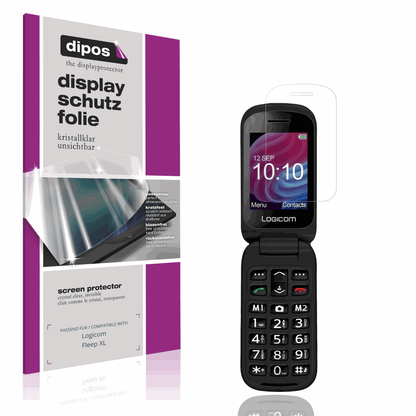 Klare Displayschutzfolie von dipos passend für Logicom Fleep XL, präziser Zuschnitt und blasenfrei montiert