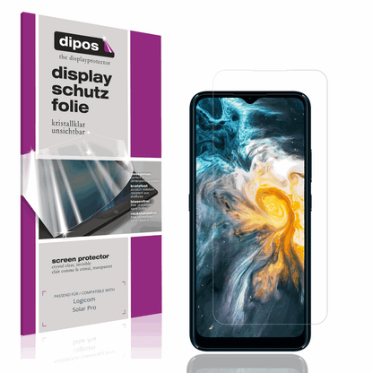 Klare Displayschutzfolie von dipos passend für Logicom Solar Pro, präziser Zuschnitt und blasenfrei montiert