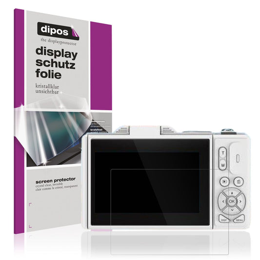 Klare Displayschutzfolie von dipos passend für Longyi Digitalkamera, präziser Zuschnitt und blasenfrei montiert
