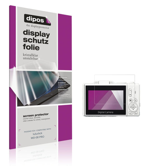 Klare Displayschutzfolie von dipos passend für luluckck WD-08 PRO, präziser Zuschnitt und blasenfrei montiert