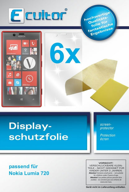 Klare Displayschutzfolie von dipos passend für Lumia 720 Nokia, präziser Zuschnitt und blasenfrei montiert