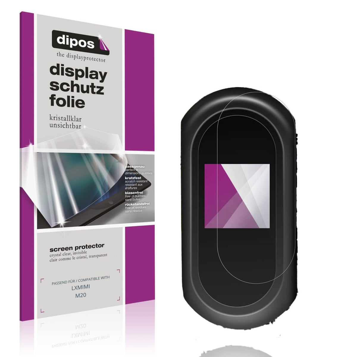 Klare Displayschutzfolie von dipos passend für LXMIMI M20, präziser Zuschnitt und blasenfrei montiert