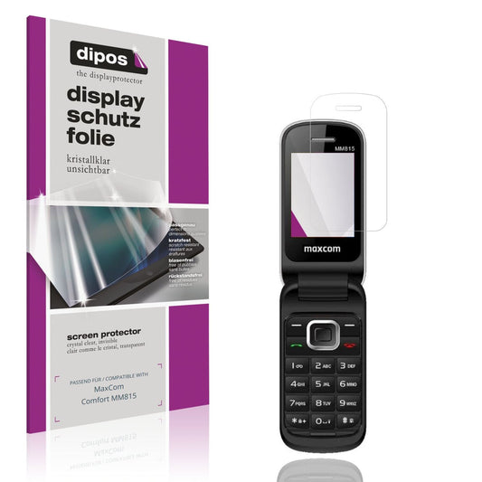 Klare Displayschutzfolie von dipos passend für MaxCom Comfort MM815, präziser Zuschnitt und blasenfrei montiert