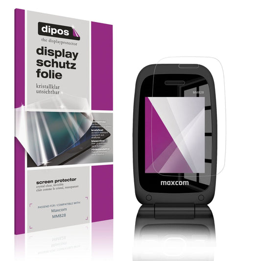 Klare Displayschutzfolie von dipos passend für Maxcom MM828 Innenseite, präziser Zuschnitt und blasenfrei montiert