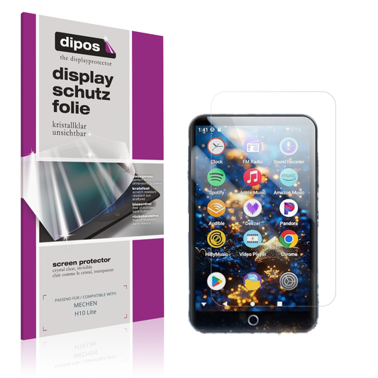 Klare Displayschutzfolie von dipos passend für MECHEN H10 Lite, präziser Zuschnitt und blasenfrei montiert