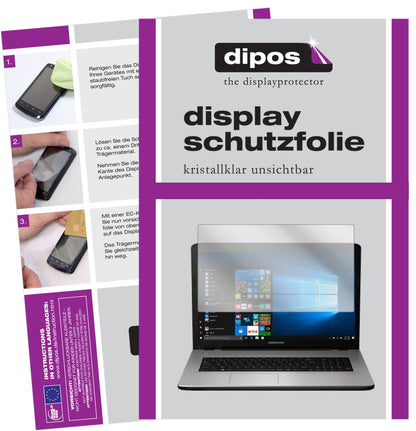 Klare Displayschutzfolie von dipos passend für Medion Akoya E7424, präziser Zuschnitt und blasenfrei montiert