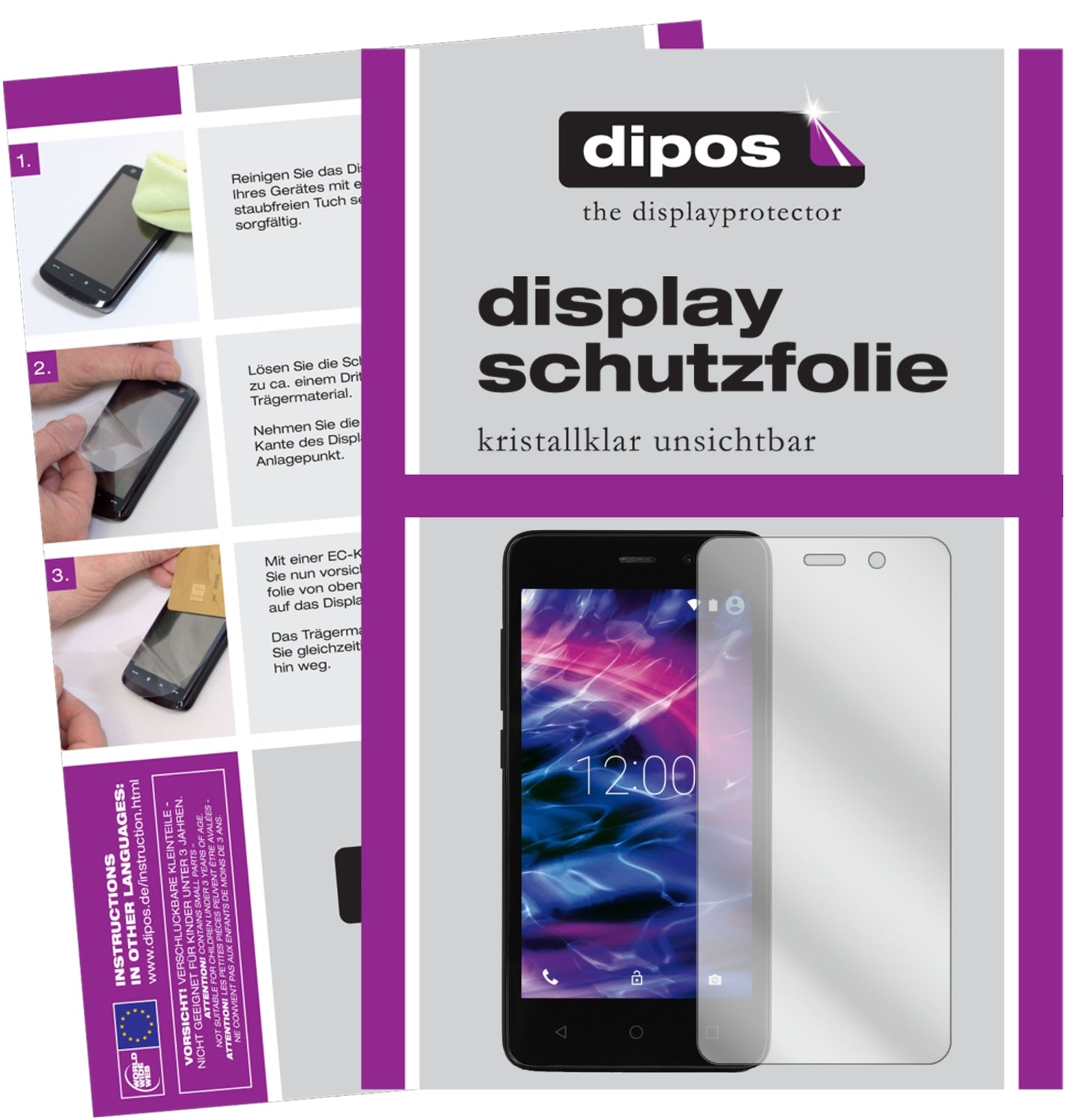 Klare Displayschutzfolie von dipos passend für Medion Life E4504, präziser Zuschnitt und blasenfrei montiert