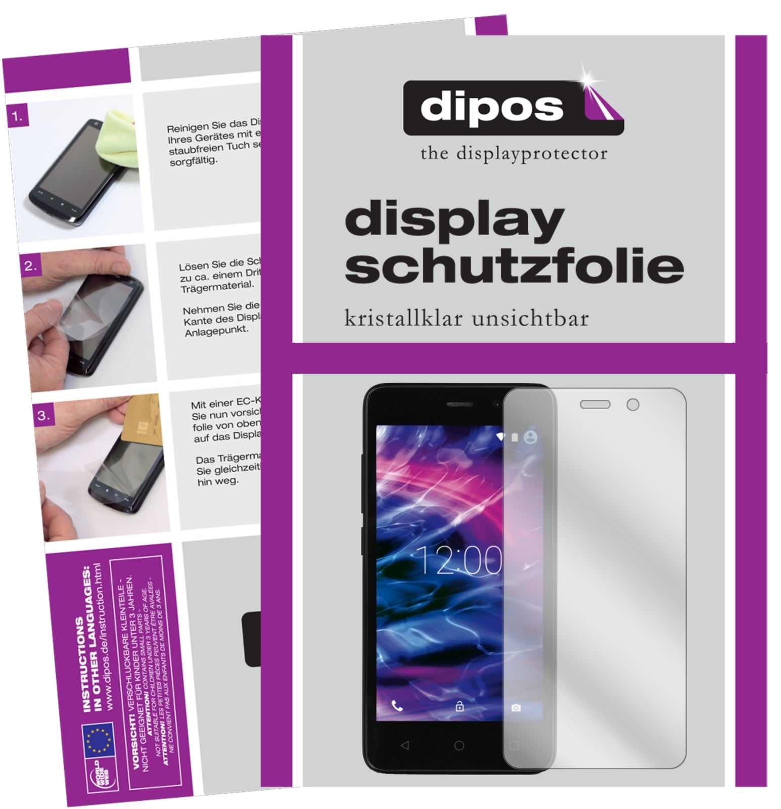 Klare Displayschutzfolie von dipos passend für Medion Life E4504, präziser Zuschnitt und blasenfrei montiert