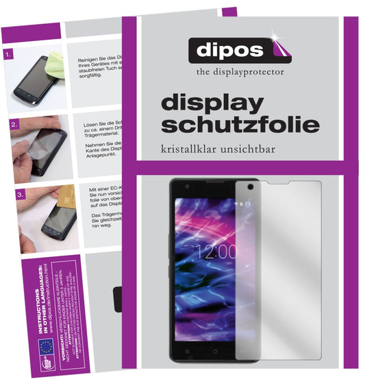 Klare Displayschutzfolie von dipos passend für Medion Life E5020, präziser Zuschnitt und blasenfrei montiert