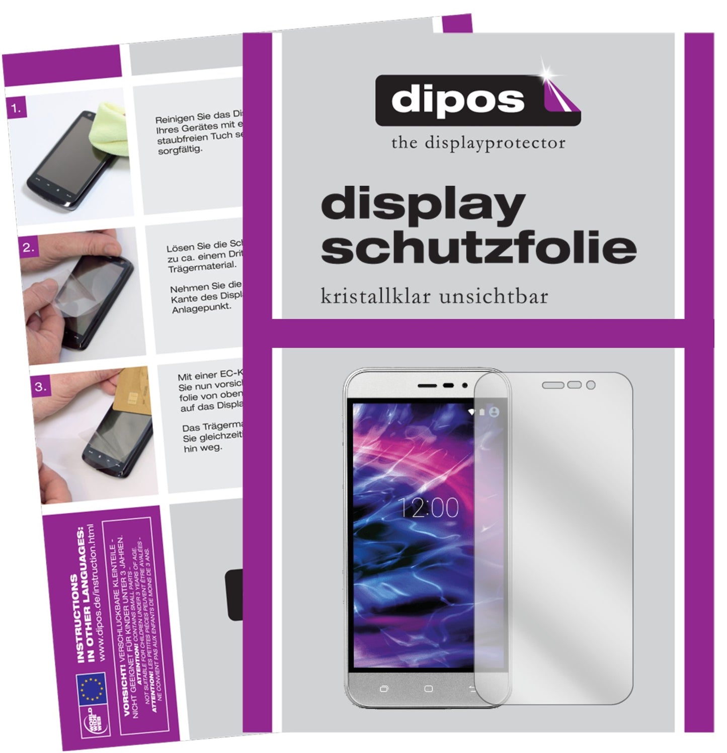 Klare Displayschutzfolie von dipos passend für Medion Life P5006, präziser Zuschnitt und blasenfrei montiert
