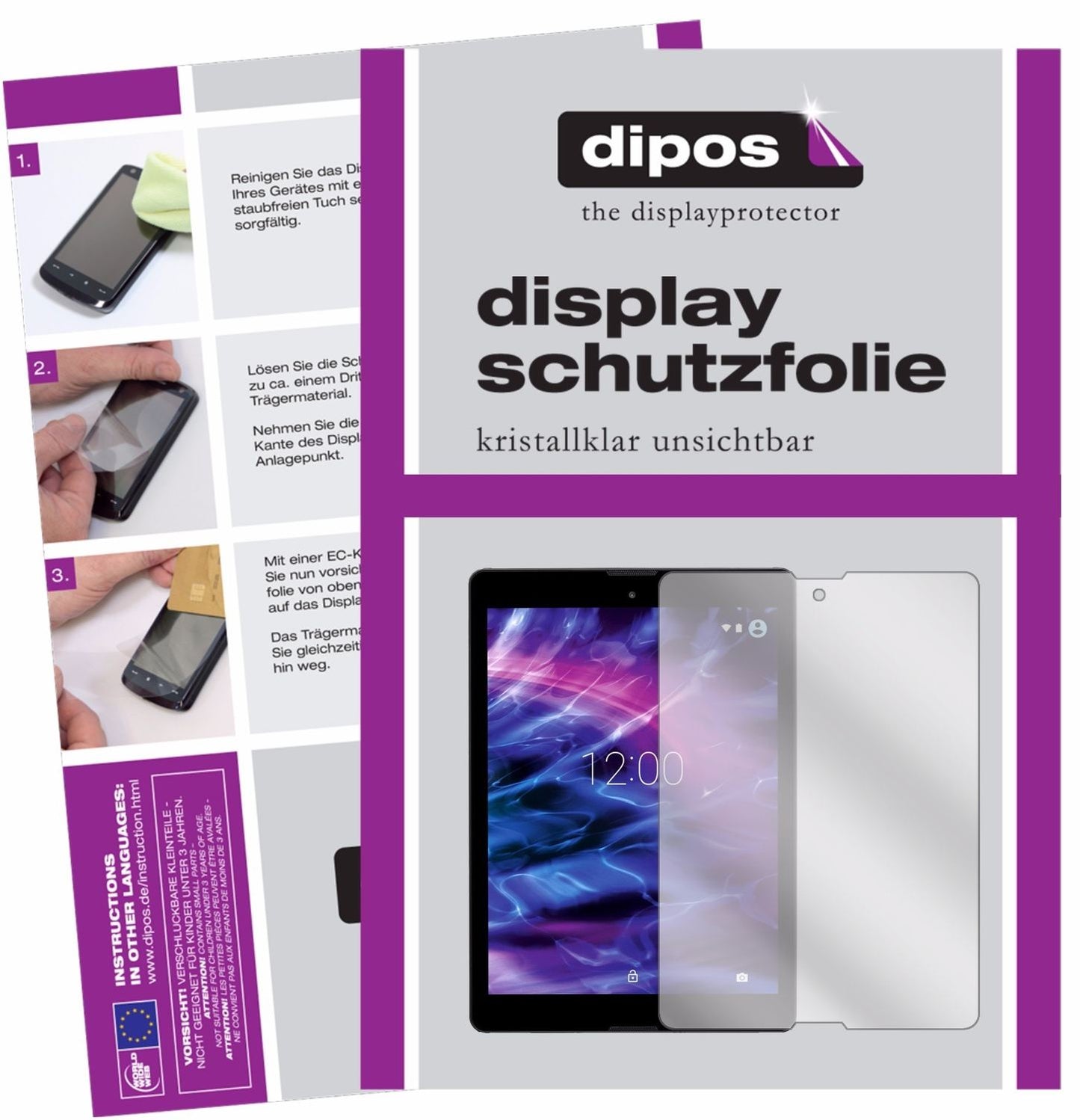 Klare Displayschutzfolie von dipos passend für Medion Lifetab P9702, präziser Zuschnitt und blasenfrei montiert