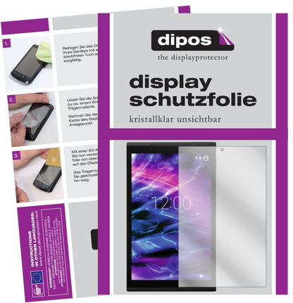 Klare Displayschutzfolie von dipos passend für Medion Lifetab X10302, präziser Zuschnitt und blasenfrei montiert