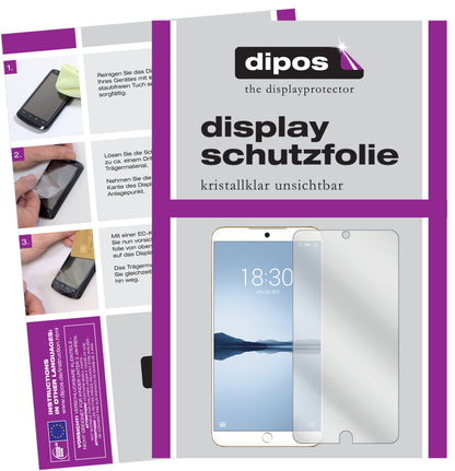 Klare Displayschutzfolie von dipos passend für Meizu 15 Plus, präziser Zuschnitt und blasenfrei montiert