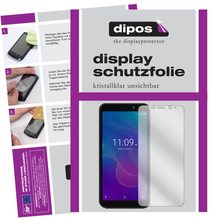 Klare Displayschutzfolie von dipos passend für Meizu C9, präziser Zuschnitt und blasenfrei montiert