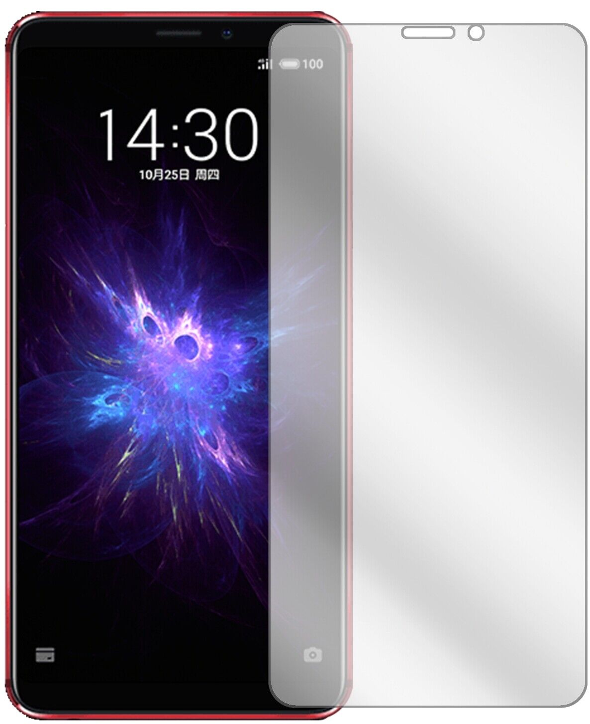 Klare Displayschutzfolie von dipos passend für Meizu Note 8, präziser Zuschnitt und blasenfrei montiert