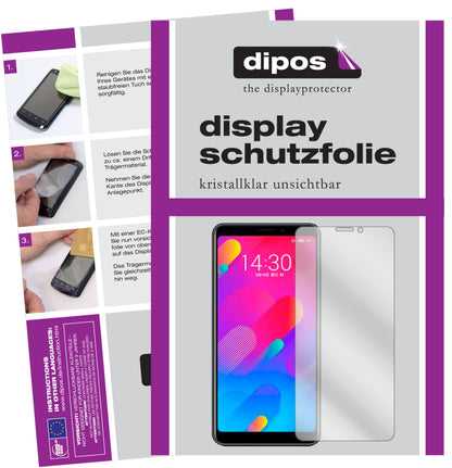 Klare Displayschutzfolie von dipos passend für Meizu V8 pro, präziser Zuschnitt und blasenfrei montiert