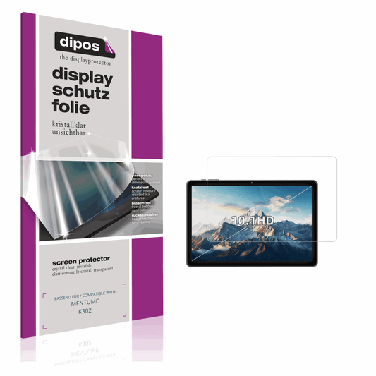 Klare Displayschutzfolie von dipos passend für MENTUME K302, präziser Zuschnitt und blasenfrei montiert