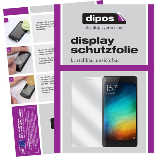 Klare Displayschutzfolie von dipos passend für Mi4i Xiaomi, präziser Zuschnitt und blasenfrei montiert