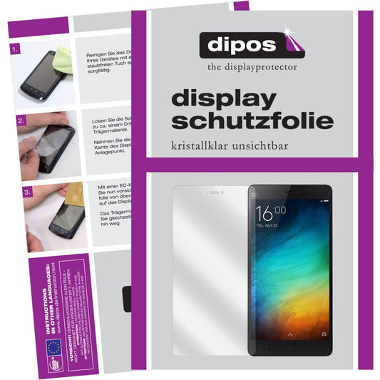 Klare Displayschutzfolie von dipos passend für Mi4i Xiaomi, präziser Zuschnitt und blasenfrei montiert